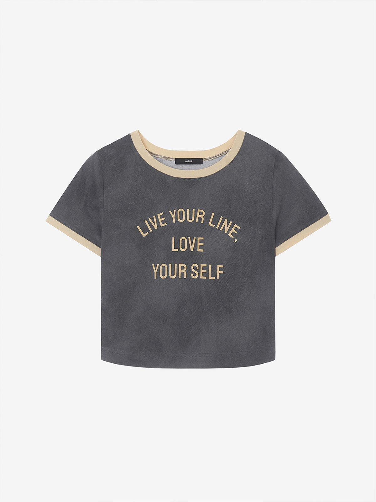 리게(RIGHE) RINGER T-SHIRT CHARCOAL