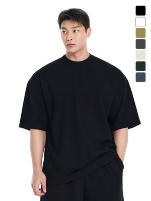 더블코튼 무지 오버핏 반팔 티셔츠_7Color