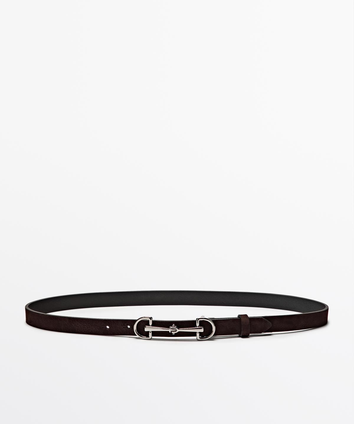마시모두띠(MASSIMO DUTTI) 승마 스타일 누벅 레더 벨트