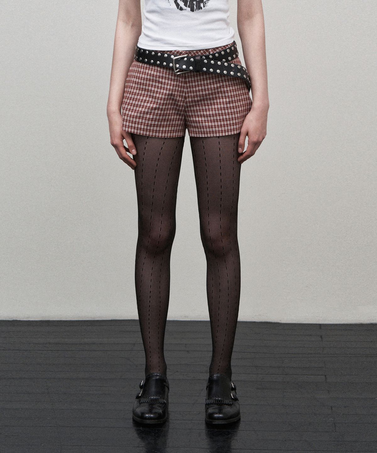 소어티(SOEOTI) Check Micro Shorts (Red)