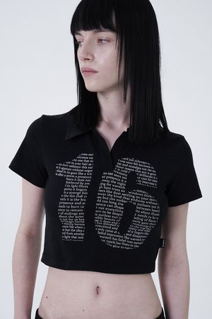 SIXTEEN COLLAR CROP TOP BLACK