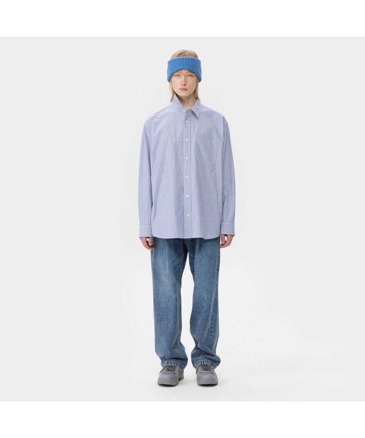 커스텀멜로우(CUSTOMELLOW) Blue Loose Fit Drawstring Jeans CWPAA25587BUX