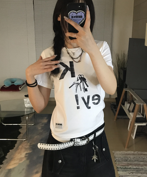 key 세미크롭 반팔티