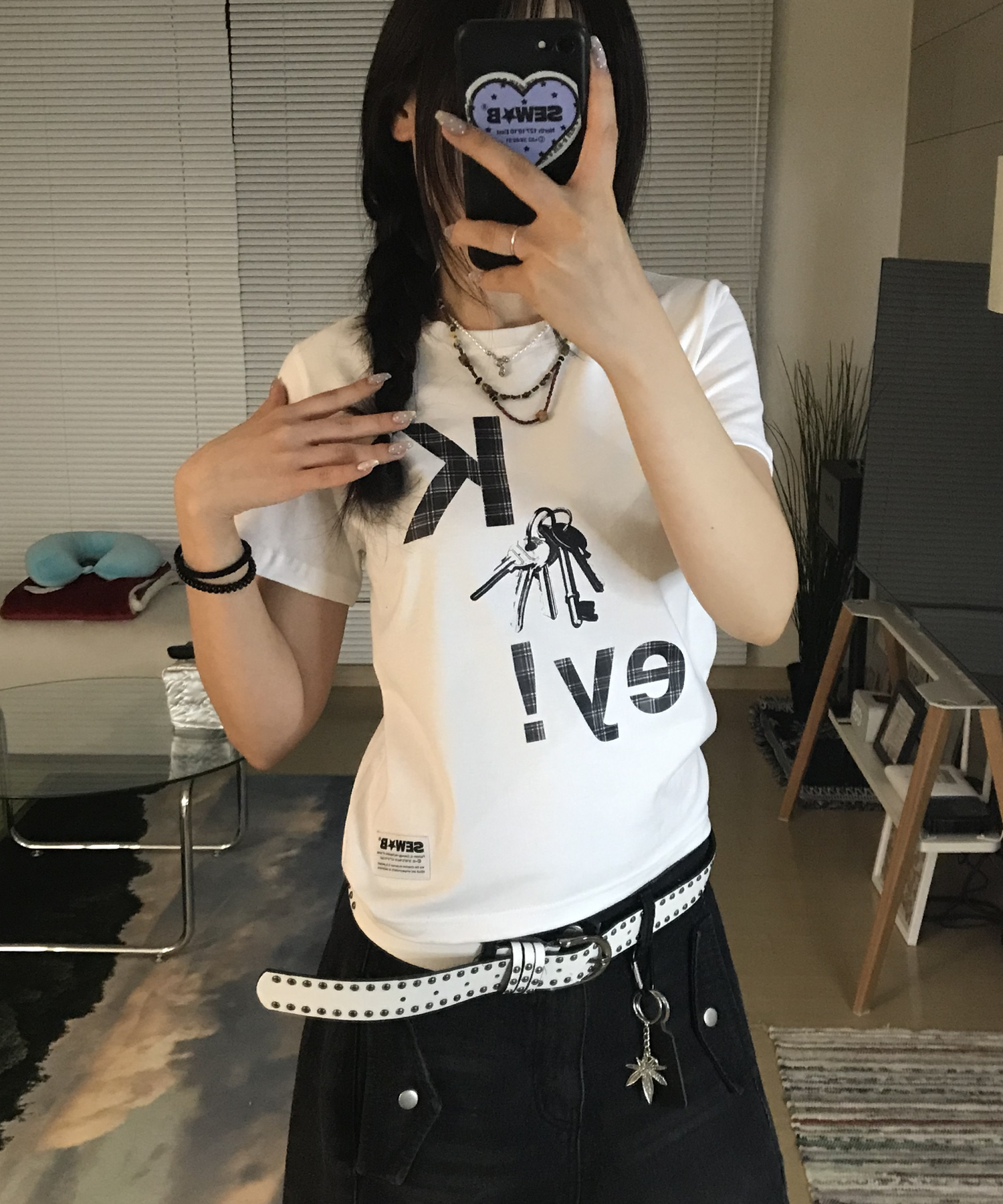 MUSINSA公式 | SEW-B キーセミクロップ半袖Tシャツ