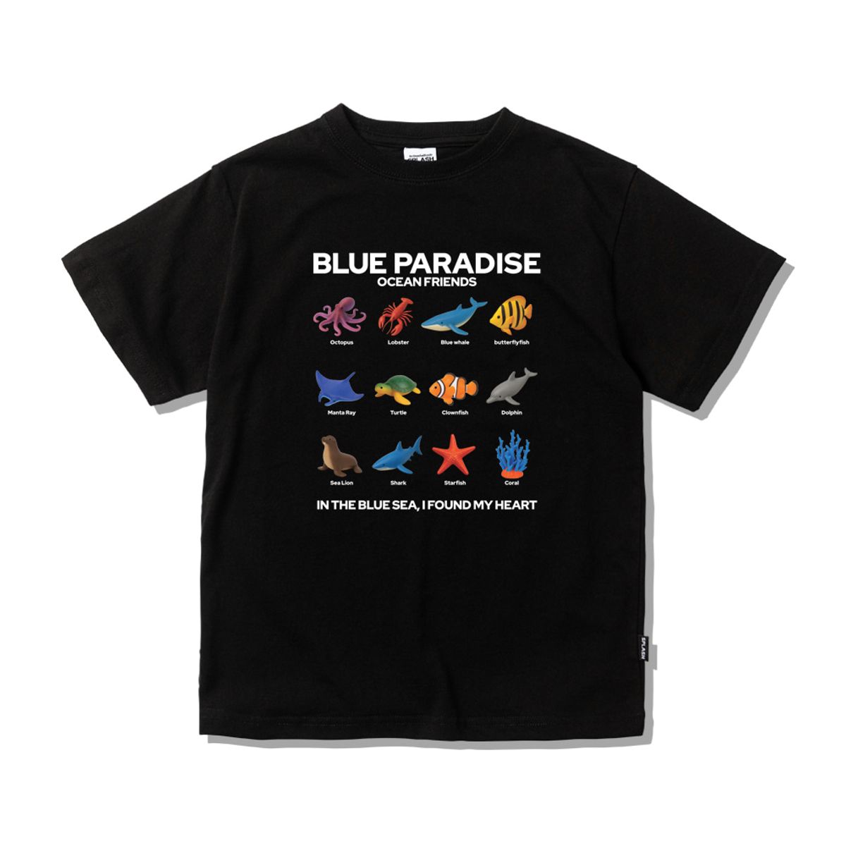스플래시코드 키즈(SPLASHCODE KIDS) 키즈 반팔 티셔츠 블랙 - 블루 파라다이스(Blue Paradise)