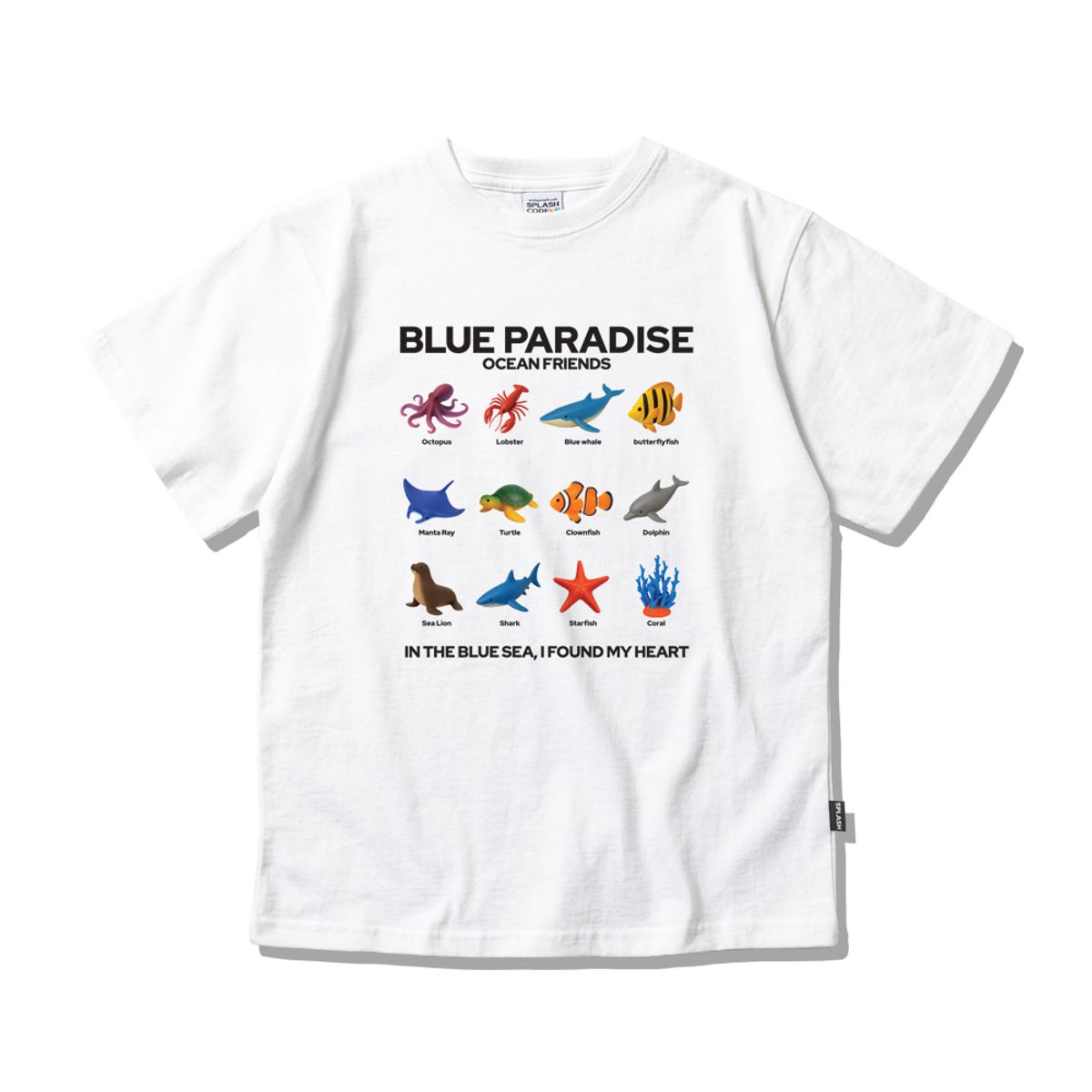 스플래시코드 키즈(SPLASHCODE KIDS) 키즈 반팔 티셔츠 화이트 - 블루 파라다이스(Blue Paradise)