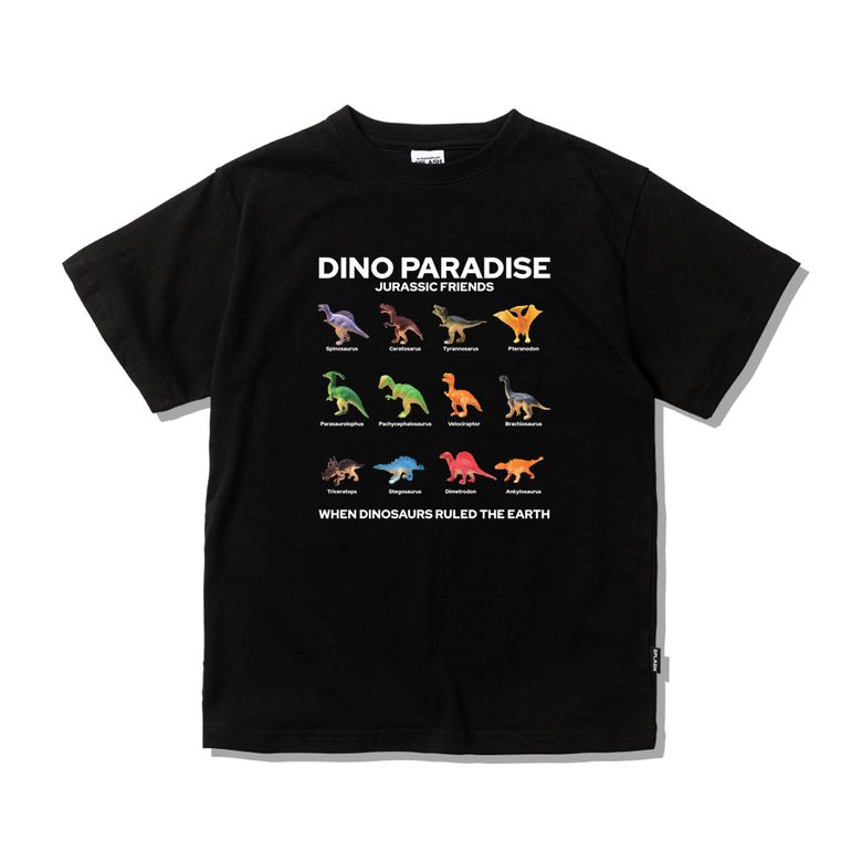 키즈 반팔 티셔츠 블랙 - 디노 파라다이스(Dino Paradise)