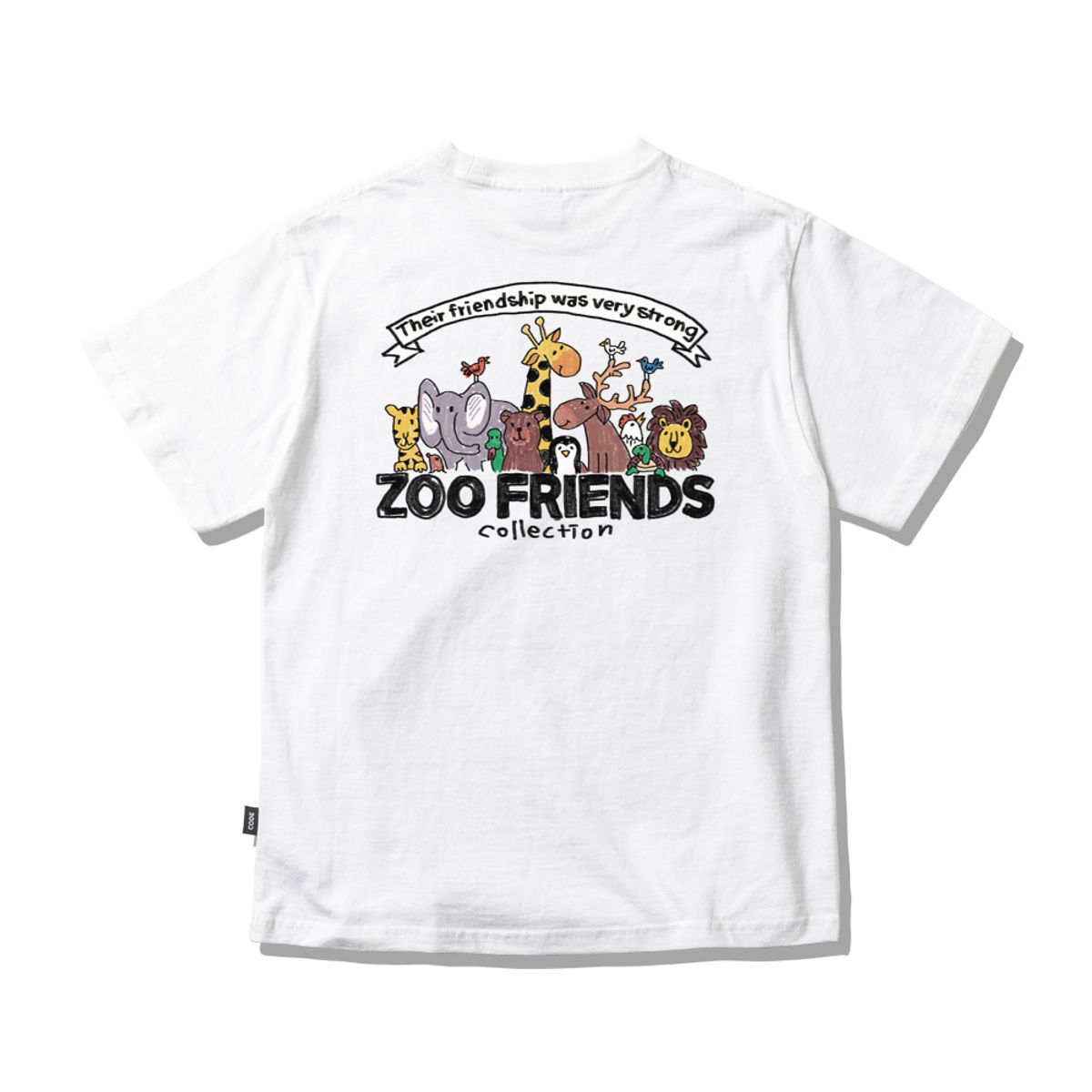 스플래시코드 키즈(SPLASHCODE KIDS) 키즈 반팔 티셔츠 화이트 - 크레용 동물 친구들(Crayon Zoo Friends)