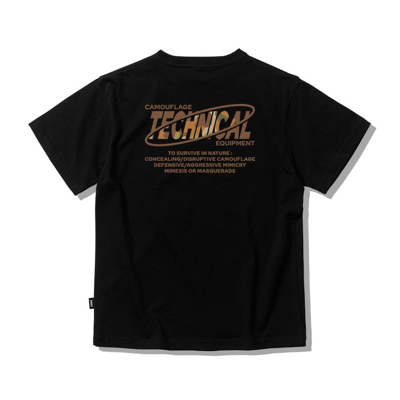키즈 반팔 티셔츠 블랙 - 덕 헌터 카모(Duck Hunter Camo)