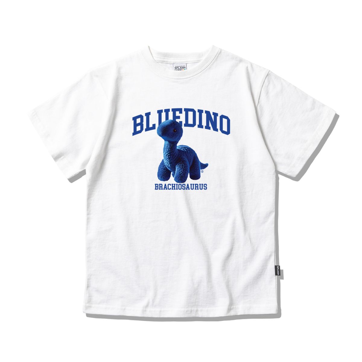 스플래시코드 키즈(SPLASHCODE KIDS) 키즈 반팔 티셔츠 화이트 - 블루 디노(Blue Dino)
