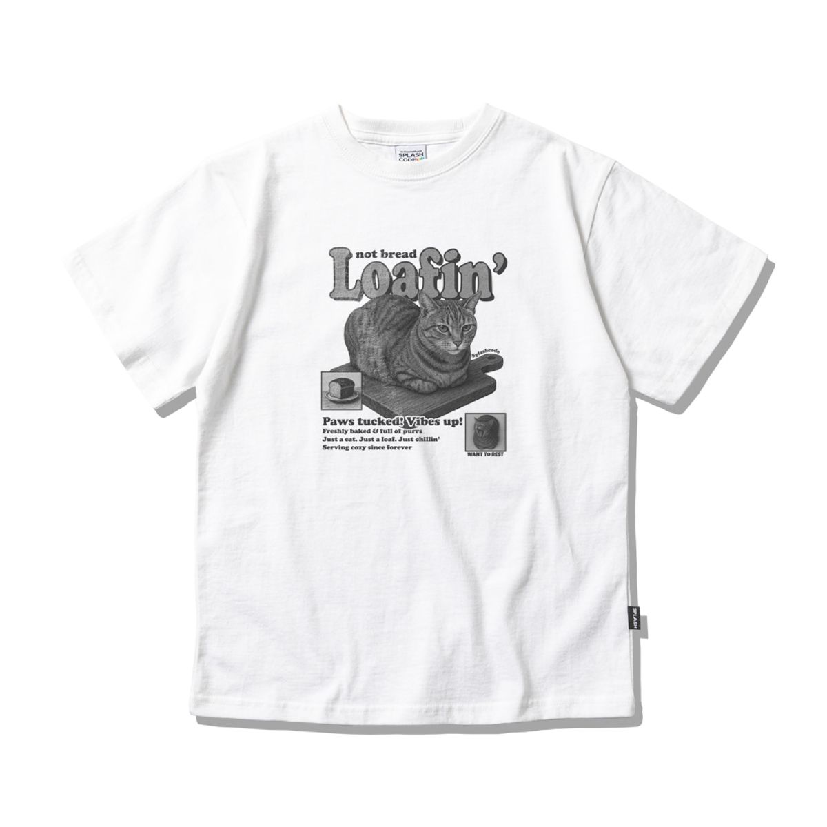 스플래시코드 키즈(SPLASHCODE KIDS) 키즈 반팔 티셔츠 화이트 - 식빵(Catloaf)