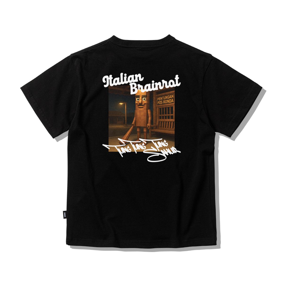 스플래시코드 키즈(SPLASHCODE KIDS) 키즈 반팔 티셔츠 블랙 - 사후르(Tung Tung Tung Sahur)