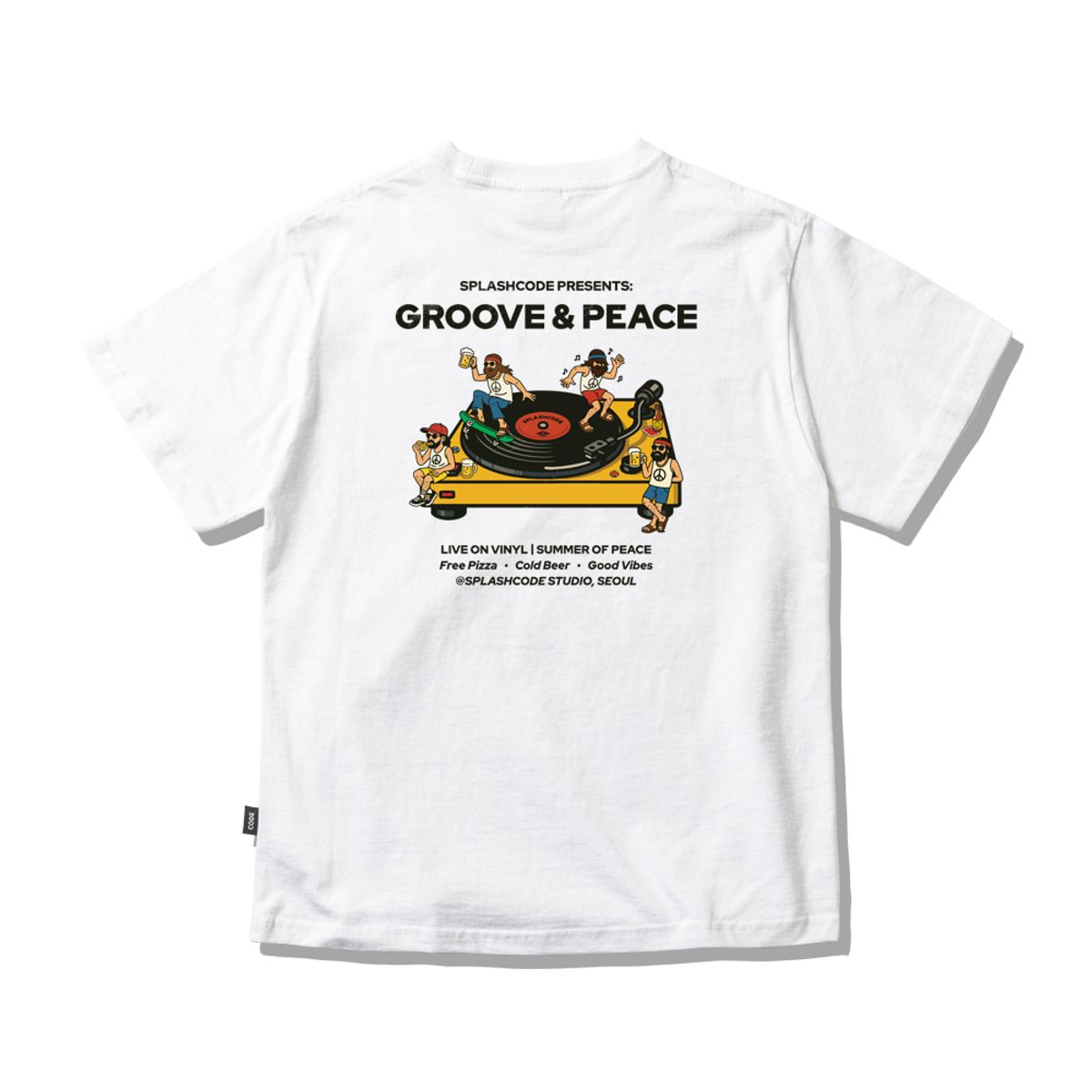 스플래시코드 키즈(SPLASHCODE KIDS) 키즈 반팔 티셔츠 화이트 - 그루브 앤 피스(Groove and Peace)