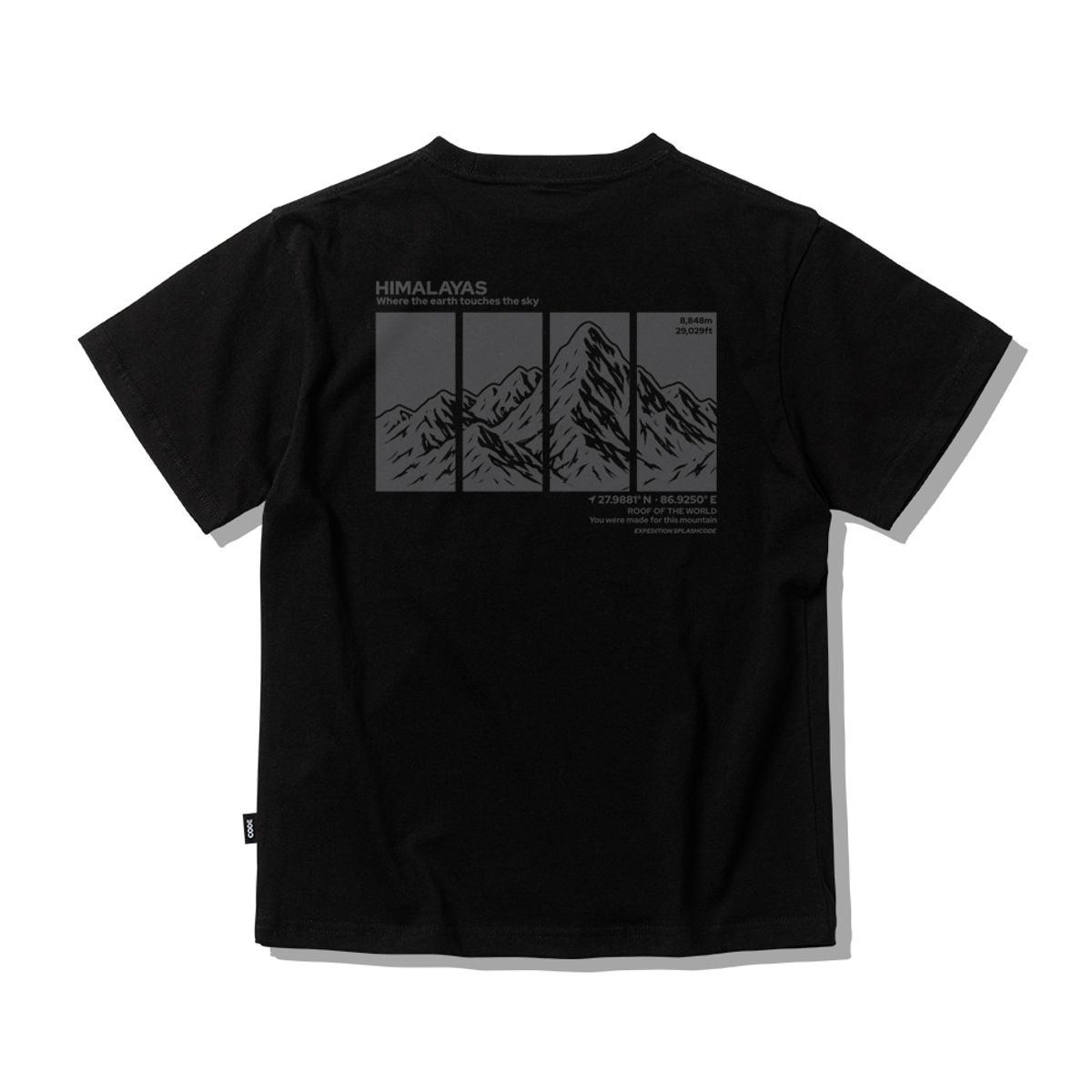 스플래시코드 키즈(SPLASHCODE KIDS) 키즈 반팔 티셔츠 블랙 - 히말라야(Himalayas)