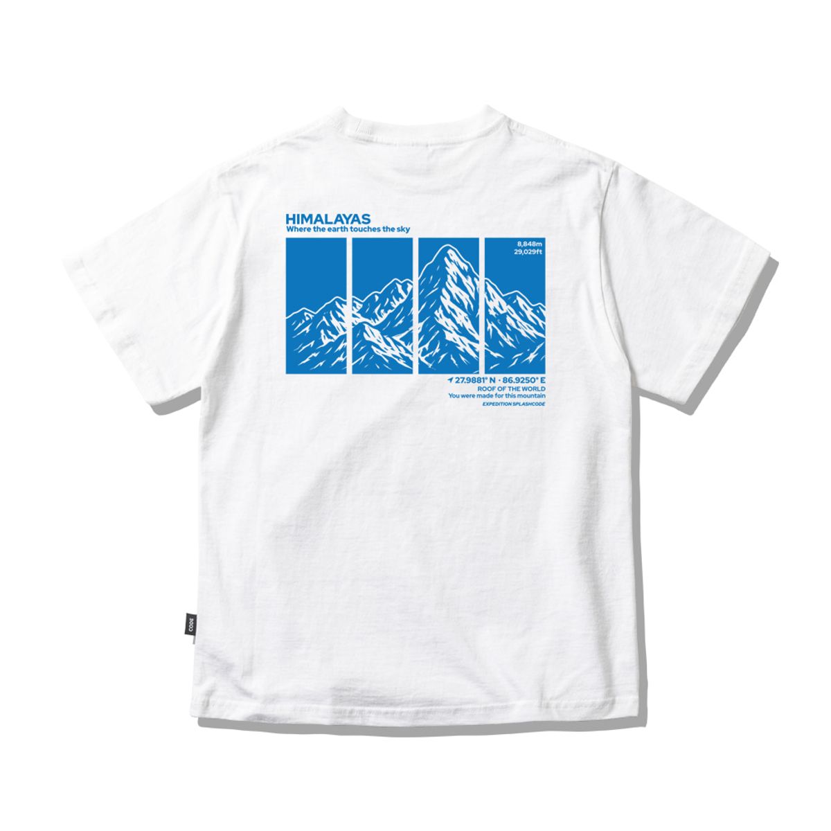 스플래시코드 키즈(SPLASHCODE KIDS) 키즈 반팔 티셔츠 화이트 - 히말라야(Himalayas)