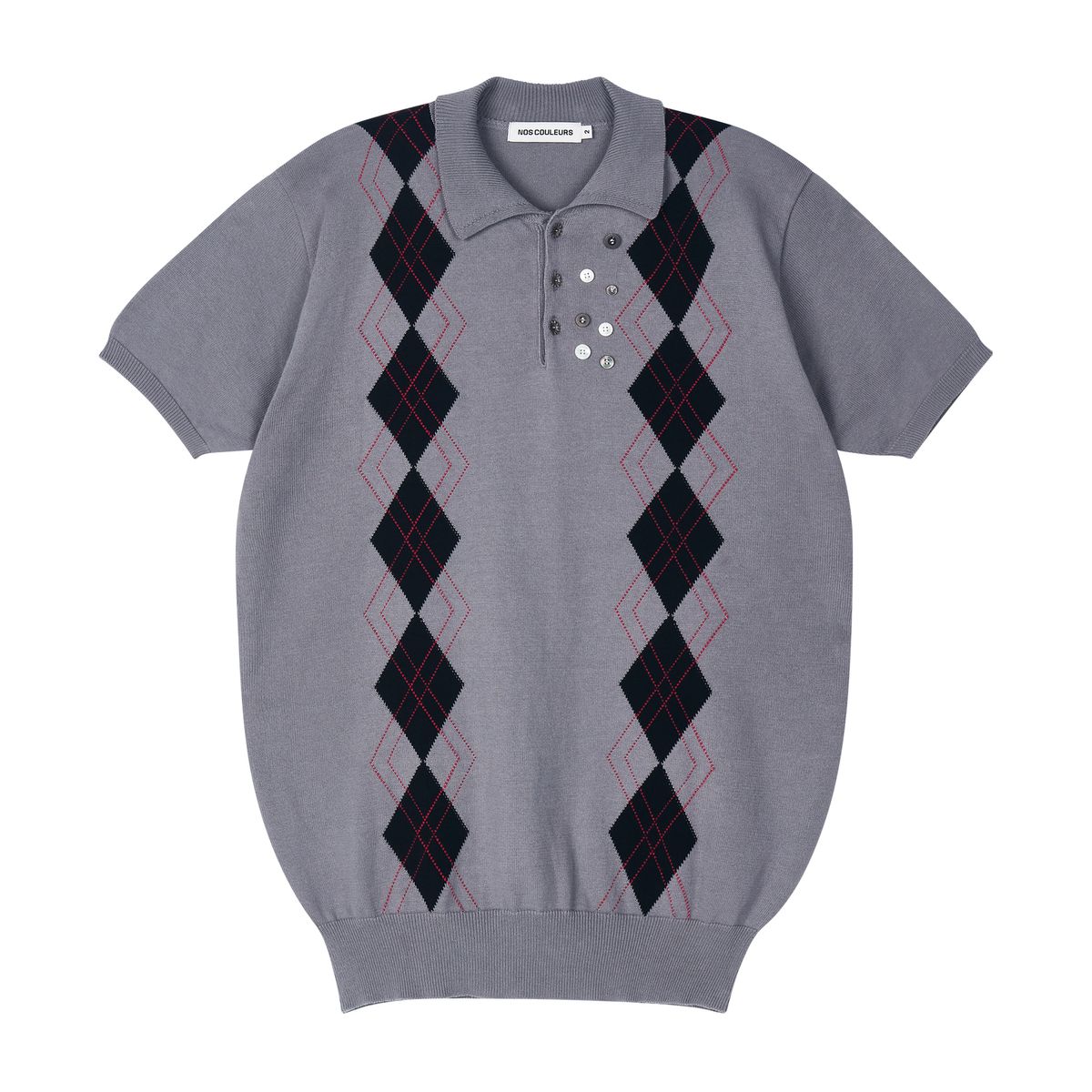 노쿨러스(NOSCOULEURS) (M)MULTI BUTTON ARGYLL KNIT GREY