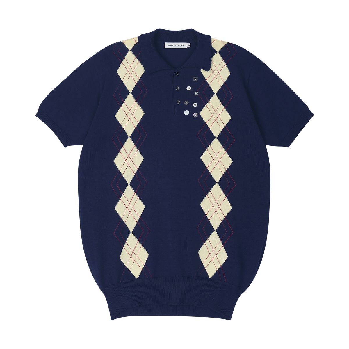 노쿨러스(NOSCOULEURS) (M)MULTI BUTTON ARGYLL KNIT NAVY