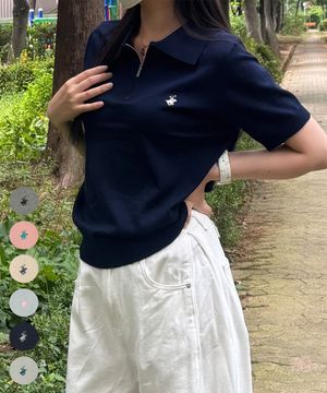 여성 프리미엄 소프트 하프 집업 니트 7Color TK017