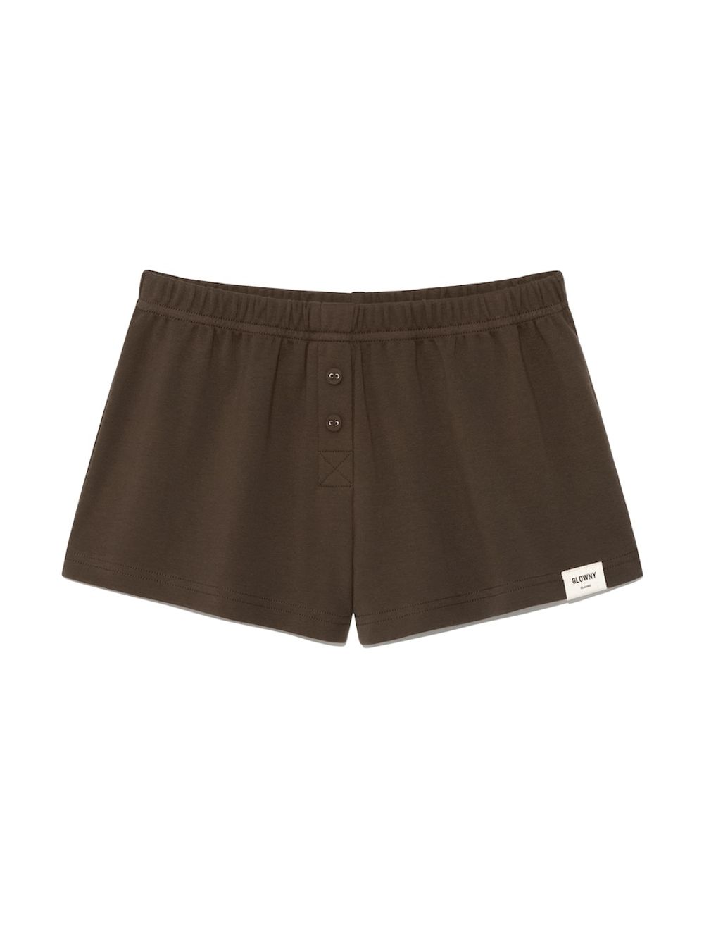 BUTTON FLY MINI SHORTS (CHOCO)