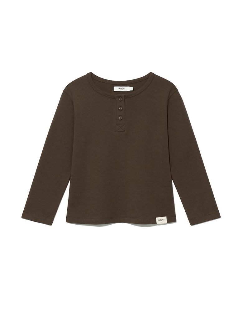 3/4 BUTTON FLY TEE (CHOCO)