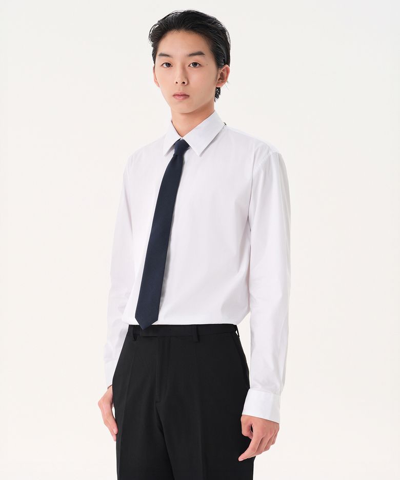 울 라이크 내로우 솔리드 넥타이 [네이비]