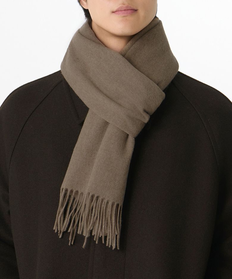 메리노 울 100 머플러_30cm [헤더 베이지]