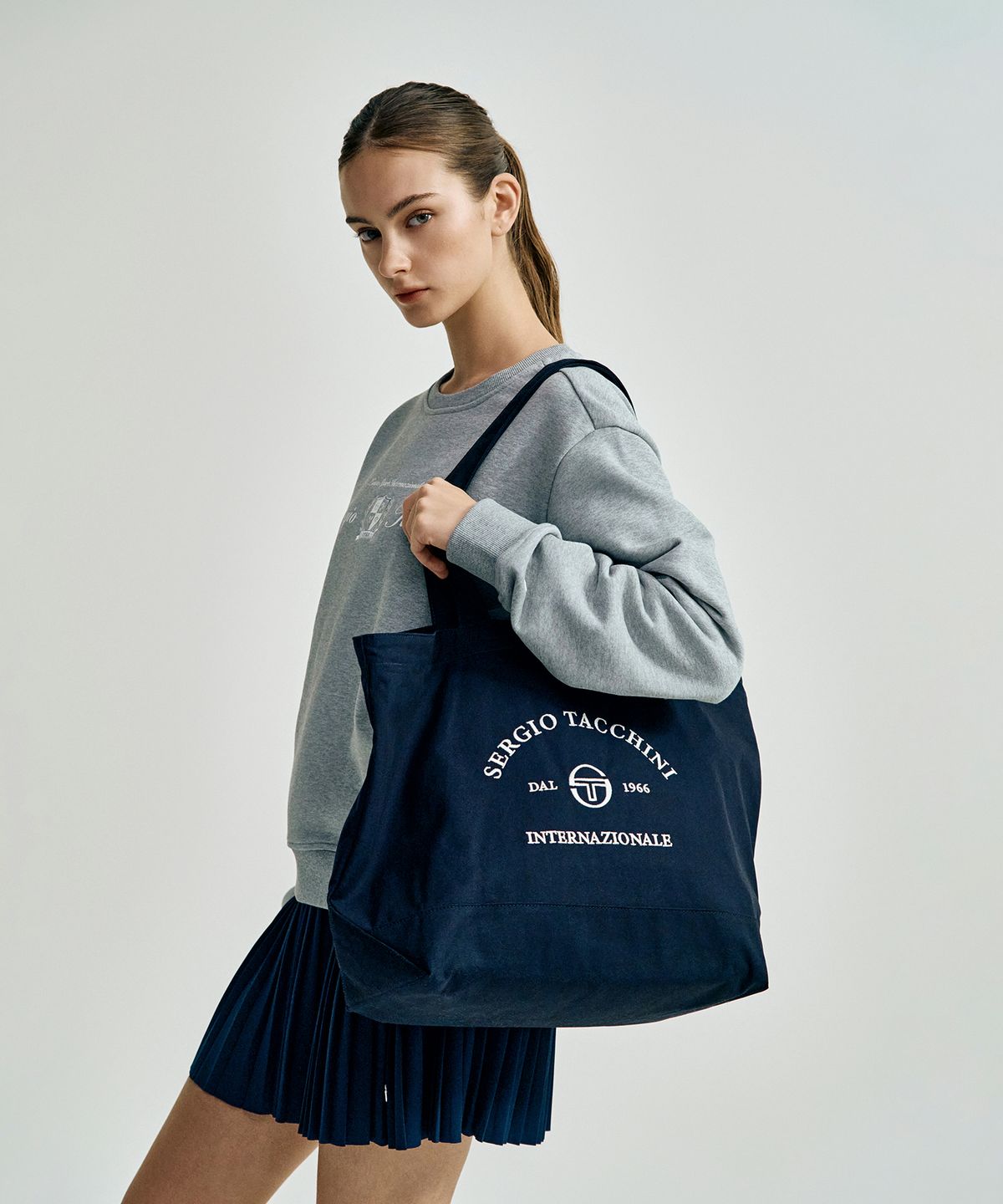 세르지오 타키니(SERGIO TACCHINI) U 클래식 토트백 (Navy)