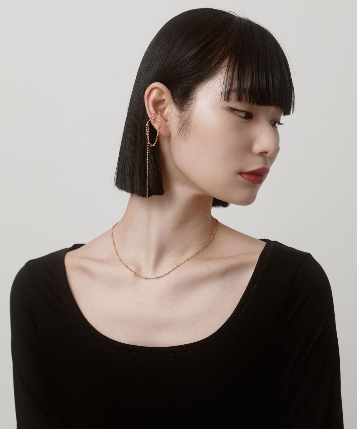 노비스도쿄(NOVICE TOKYO) 롱 체인 이어커프  Long Chain Ear Cuff / Gold