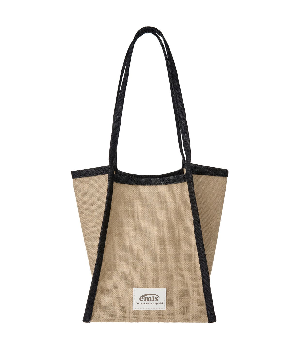 이미스(EMIS) LINEN BEACH BAG-BEIGE/BLACK