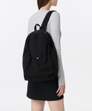 우먼즈 브라이트 스트링 포켓 백팩 [블랙]