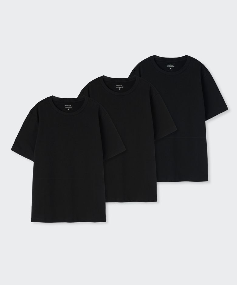 우먼즈 베이식 크루 넥 티셔츠 3팩