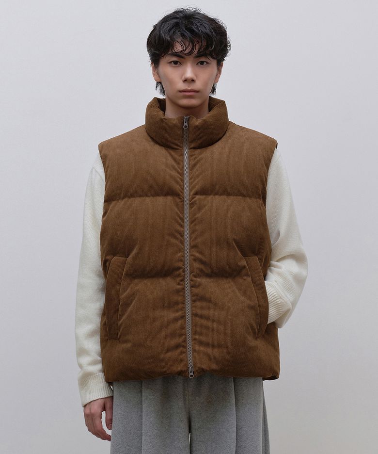 데일리 푸퍼 코듀로이 패딩 베스트 [브라운]