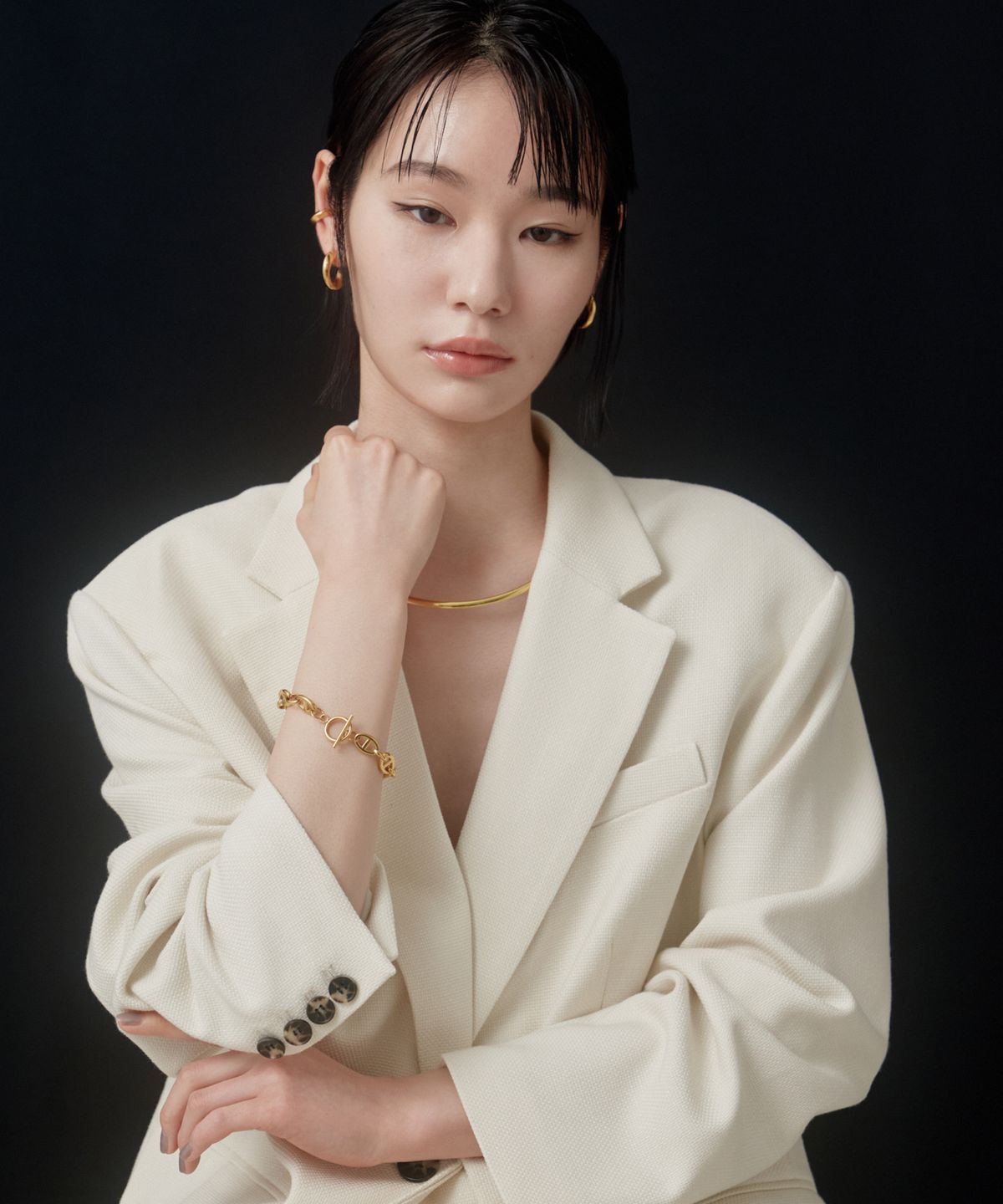 노비스도쿄(NOVICE TOKYO) 마리나 체인 팔찌 Marina Chain Bracelet[Stainless] / Gold