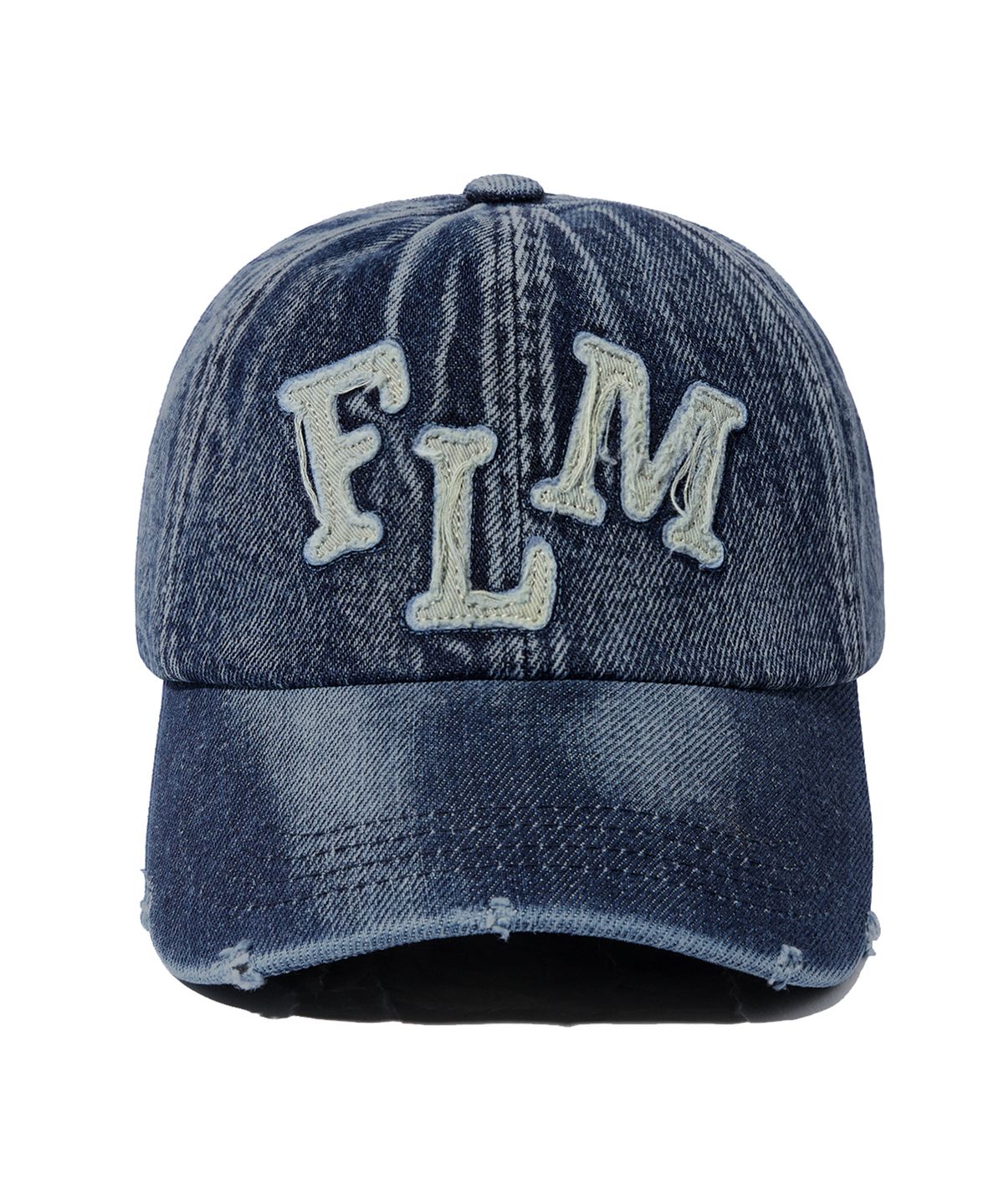 필루미네이트(FILLUMINATE) FLM 아플리케 데님 볼캡-인디고