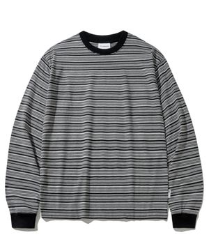 [너드킹 pick] 멀티 스트라이프 롱 슬리브-블랙