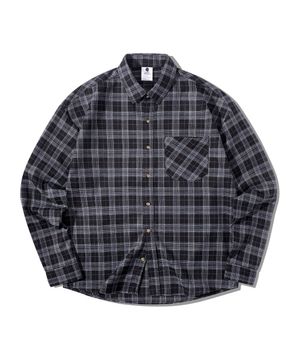 OMBRE 치크 오버핏 긴팔셔츠 GLS-704_블랙