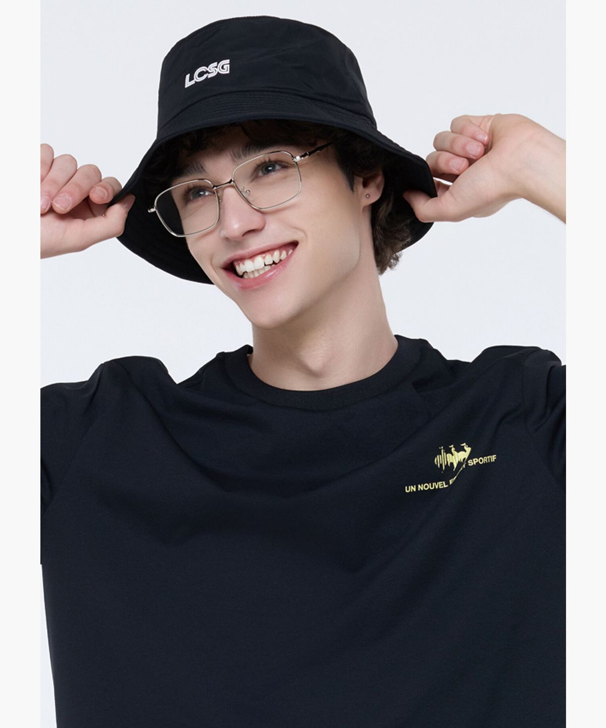 르꼬끄 골프(LECOQ GOLF) 남성 테이프포인트 버킷햇 (GQ321MCP81)