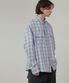 오버핏 투 포켓 체크 셔츠 블루