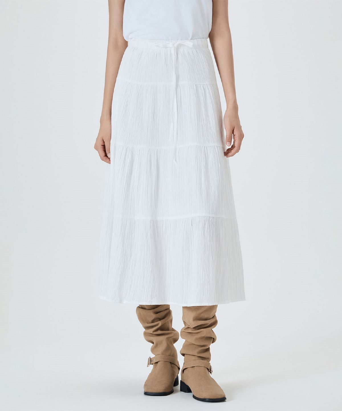 미쏘(MIXXO) 캉캉 밴딩 롱 스커트 RE WHF70QG_MIWWHF80QG