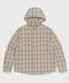 오버핏 체크 후드 셔츠 베이지