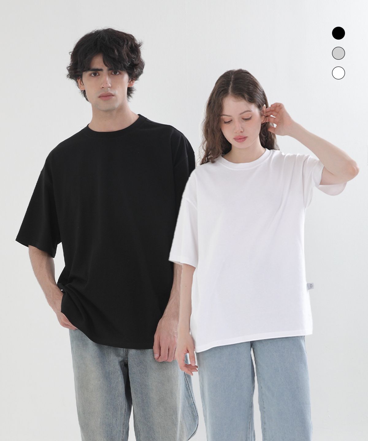 폴리그램(POLYGRAM) [2PACK] 16수 코튼 오버핏 반팔티