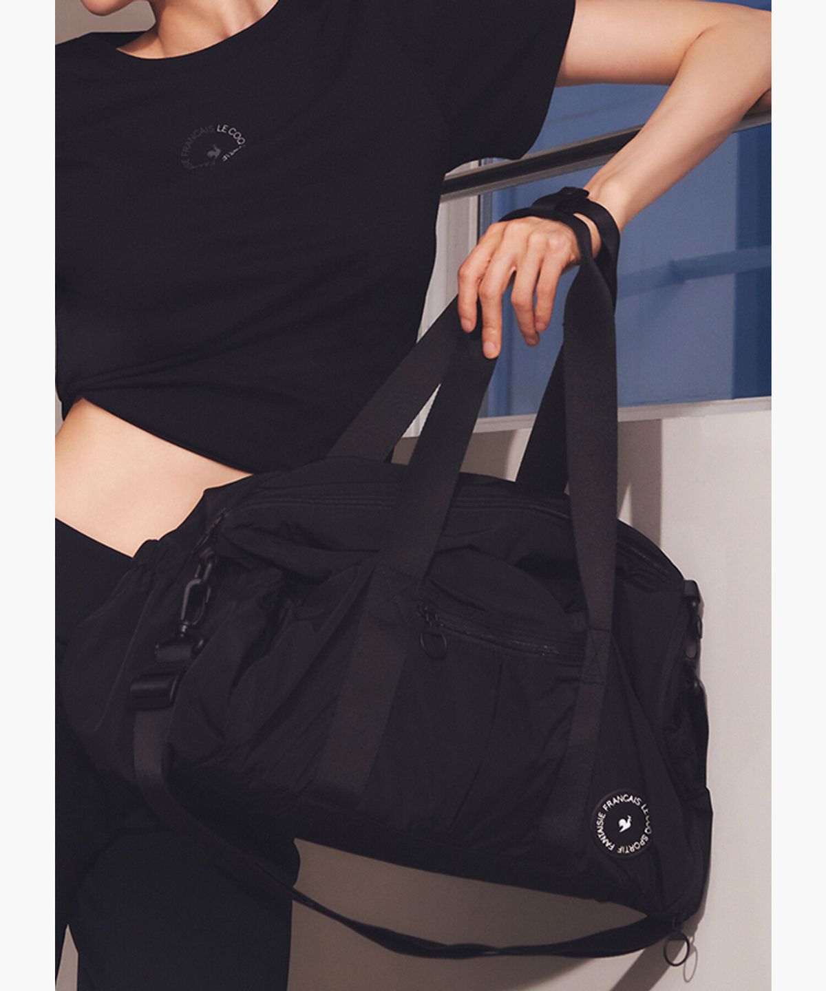 르꼬끄(LECOQ) 여성 스포츠 짐백 - 블랙(QQ322WBG73)