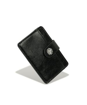 미니 데이지 슬림 소가죽 카드지갑 블랙