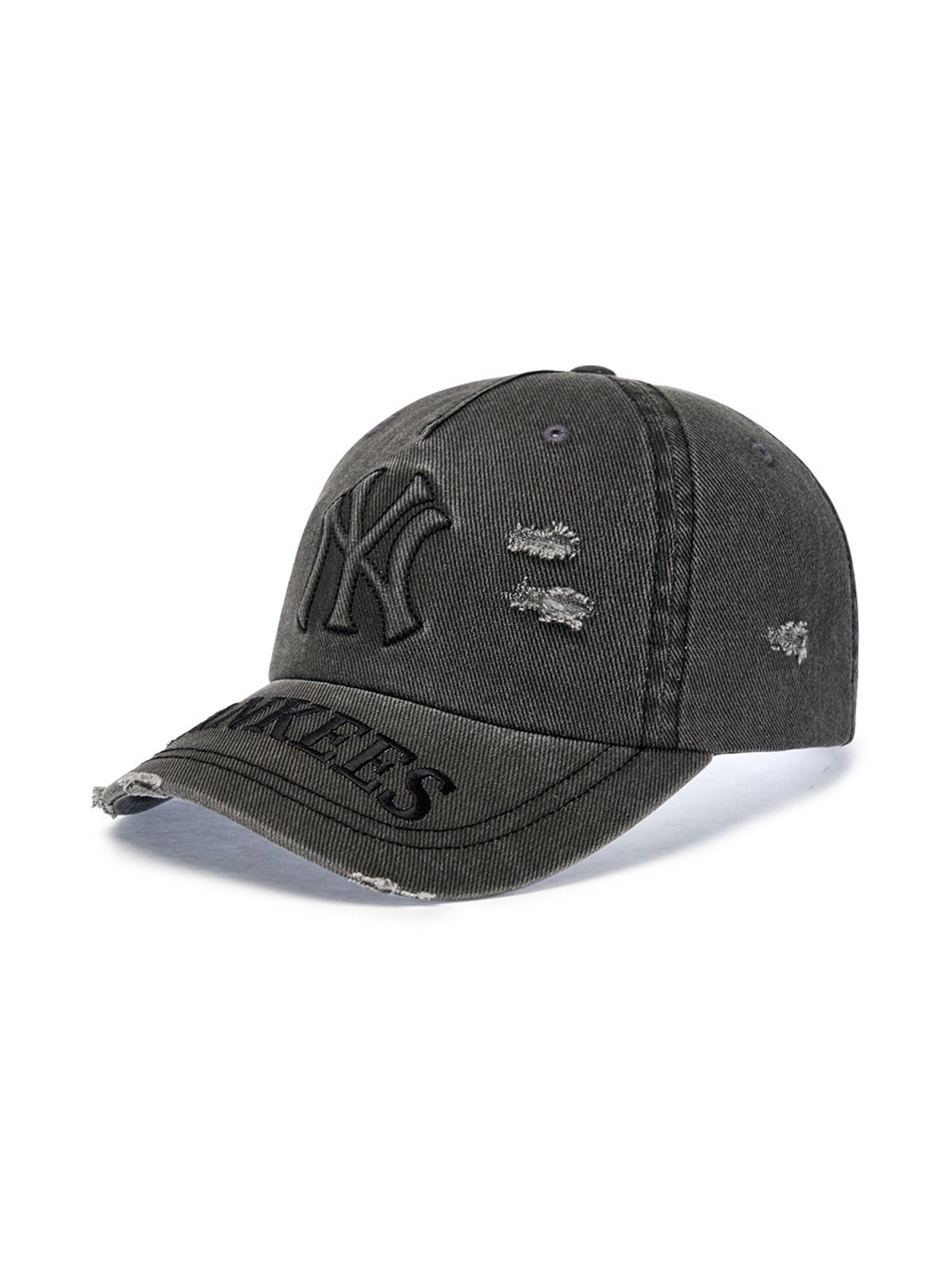 엠엘비(MLB) 빈티지 엠보 데미지 언스트럭쳐 볼캡 NY (Charcoal Grey)
