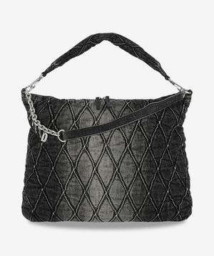 참-D-호보 데님 숄더백 - 블랙 / X10363P6330T8013