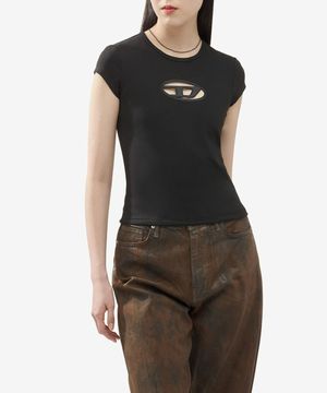 T-앤지 반소매 티셔츠 - 블랙 / A062680AFAA9XXA