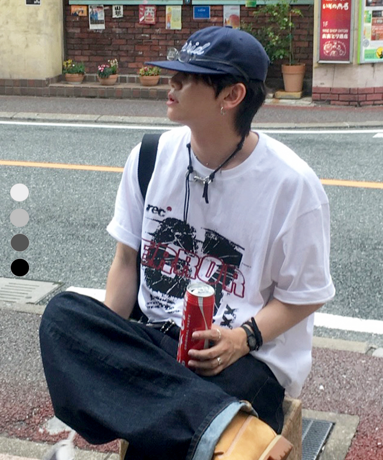 디스토티드 에러 그래픽 크롭 티셔츠(4color)