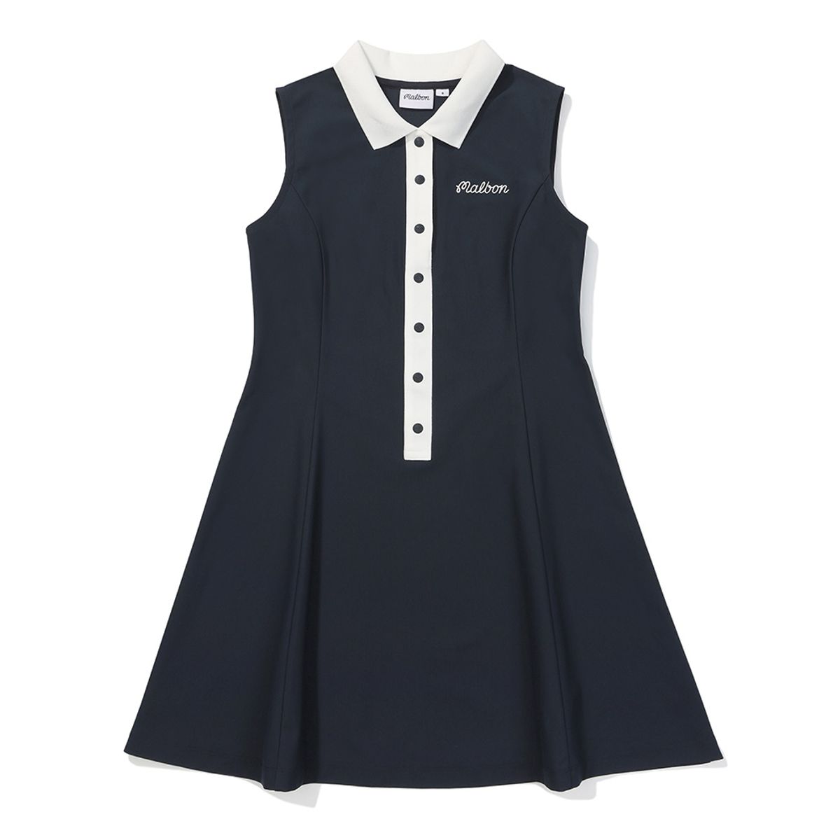 말본 골프(MALBON GOLF) 버튼업 슬리브리스 원피스 NAVY (WOMAN)
