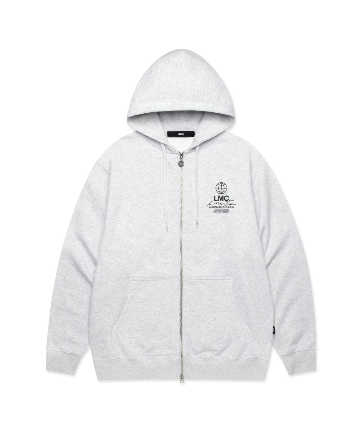 엘엠씨(LMC) SIGNATURE COMBO ZIP-UP HOODIE light heather gray