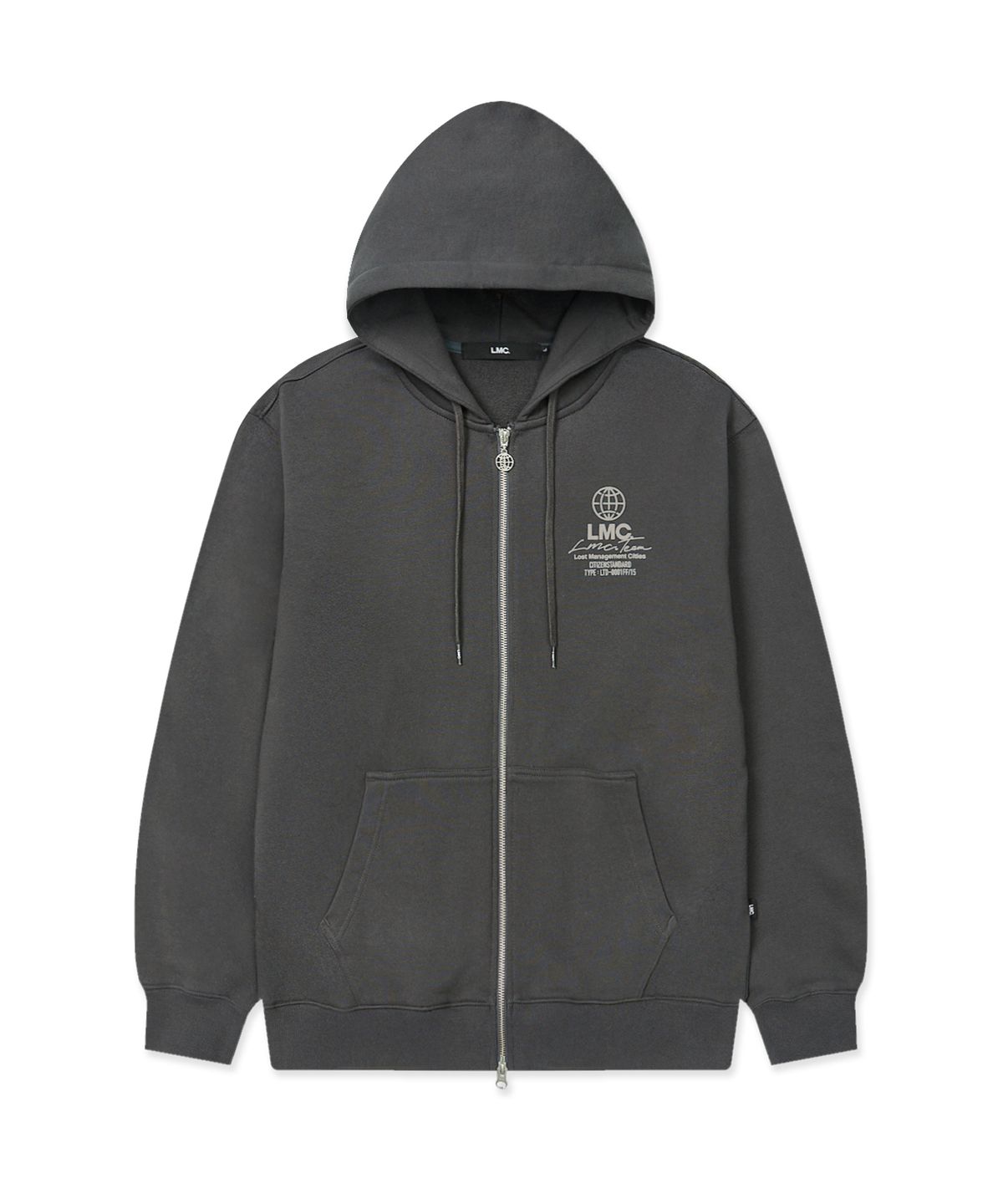 엘엠씨(LMC) SIGNATURE COMBO ZIP-UP HOODIE charcoal